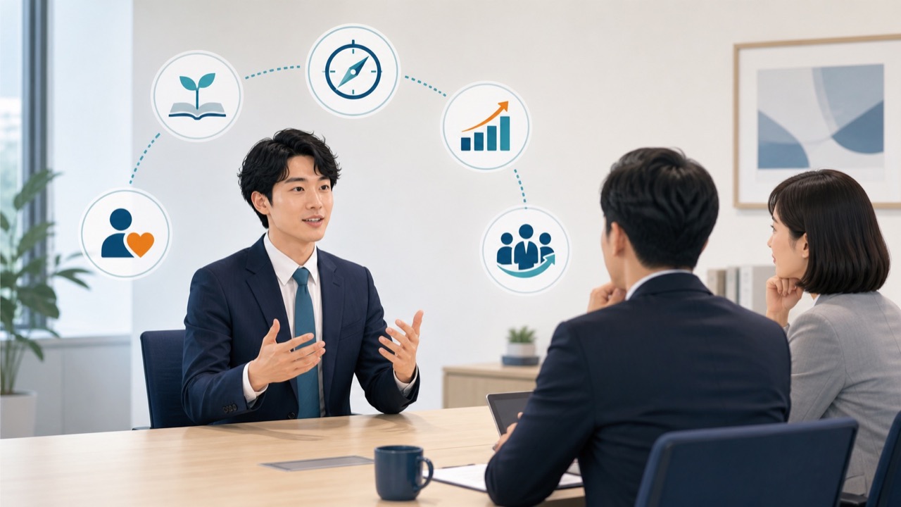 転職理由、学び、成果、将来の貢献を一貫したストーリーで伝える面接