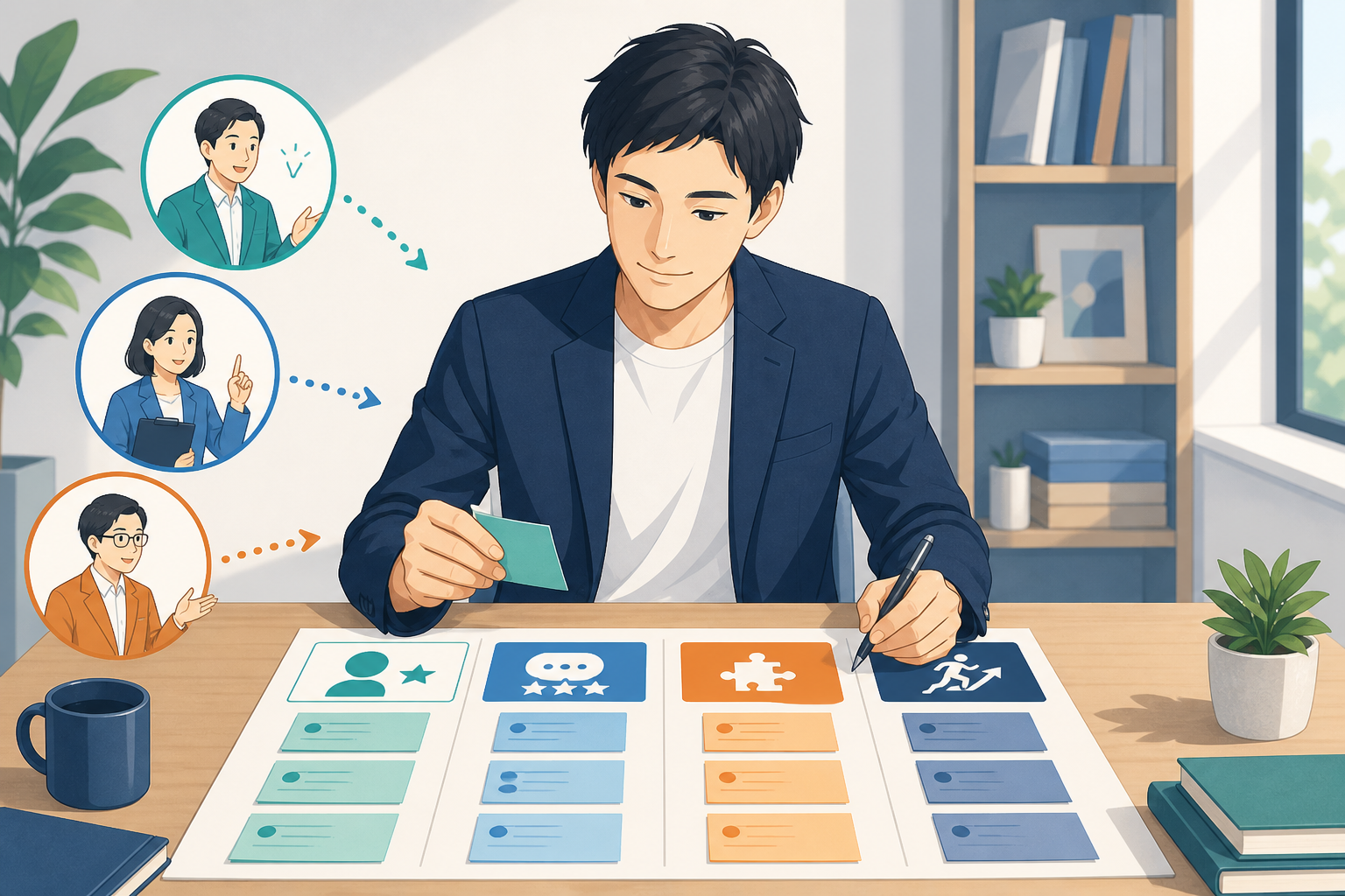 転職エージェント3社を比較して情報を整理するイメージ