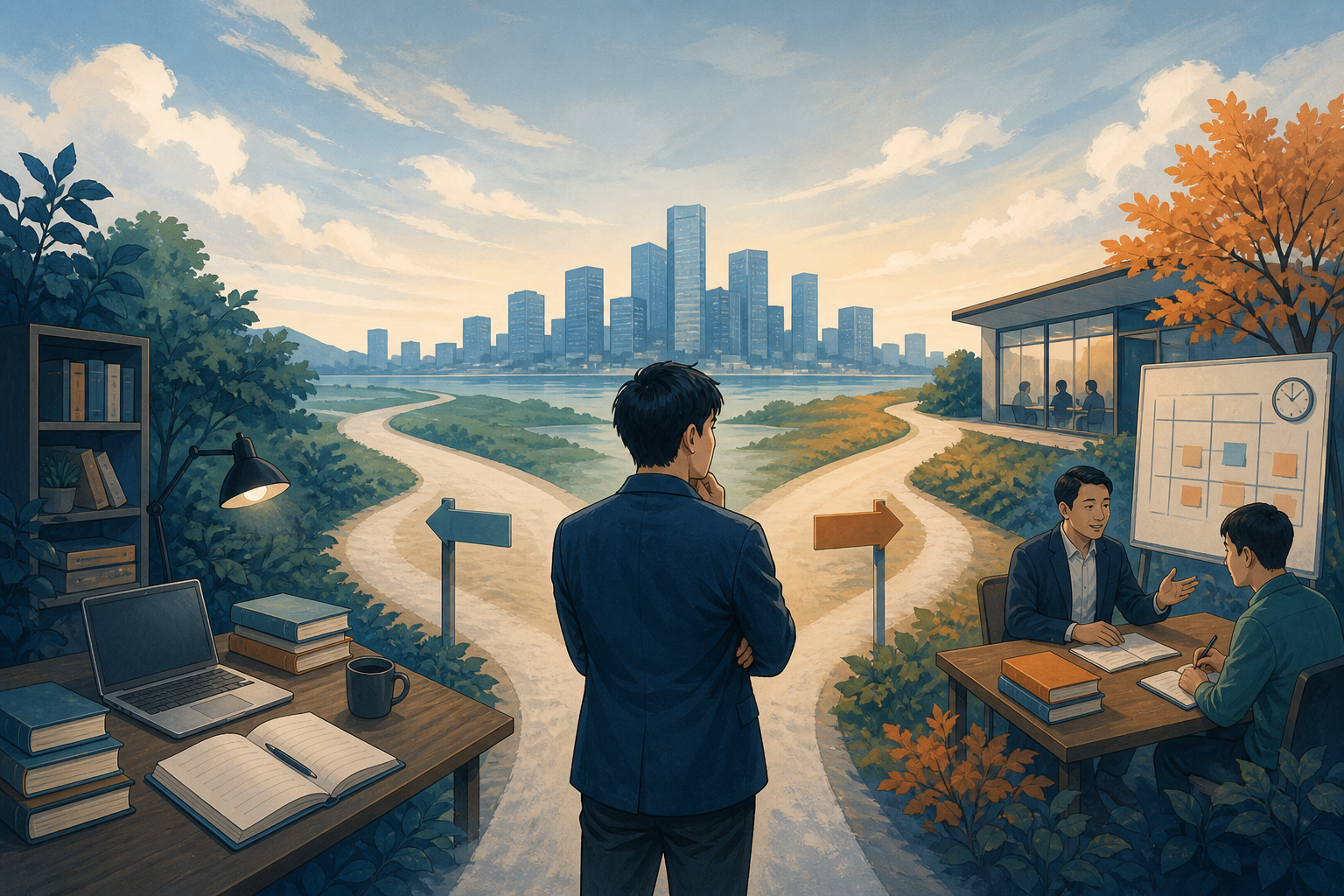独学とスクールのどちらでWebマーケティングを学ぶか比較するイメージ